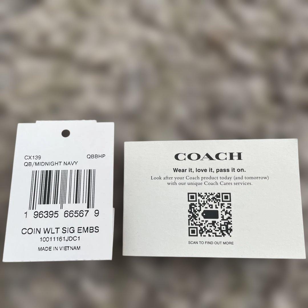 新品未使用　55,000円　COACH ミッドナイトネイビー 二つ折り財布