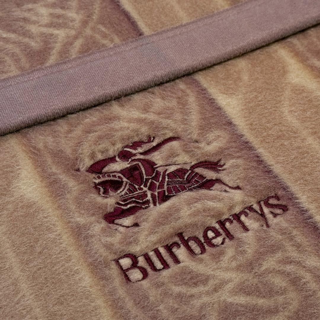 未使用 Burberrys バーバリーズ 純毛毛布 カシミアウール入り ピンク