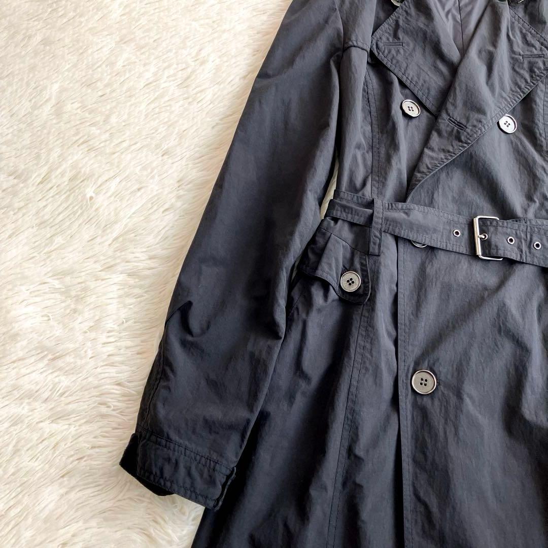 美品 マックスマーラ アンドコー Aライン ロングトレンチコート ベルト 黒