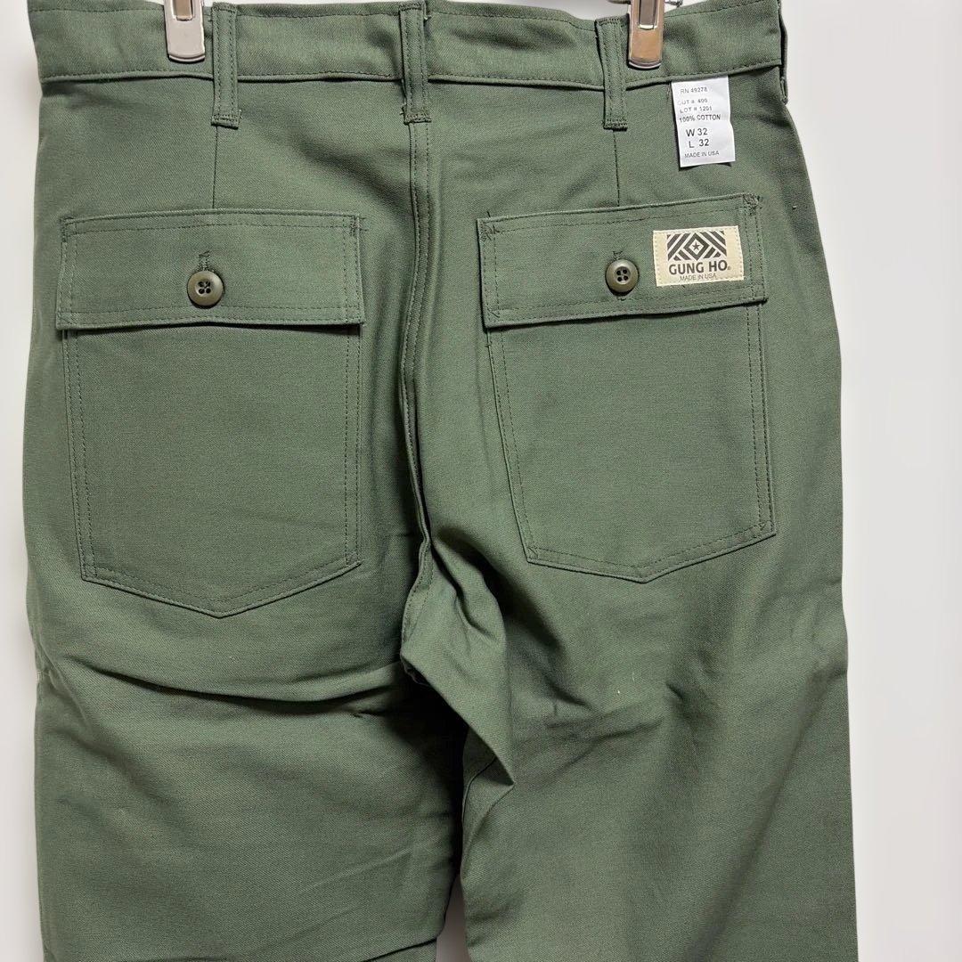 【未使用USA製】旧タグGUNG HOベイカーパンツ　バックサテンW32L32