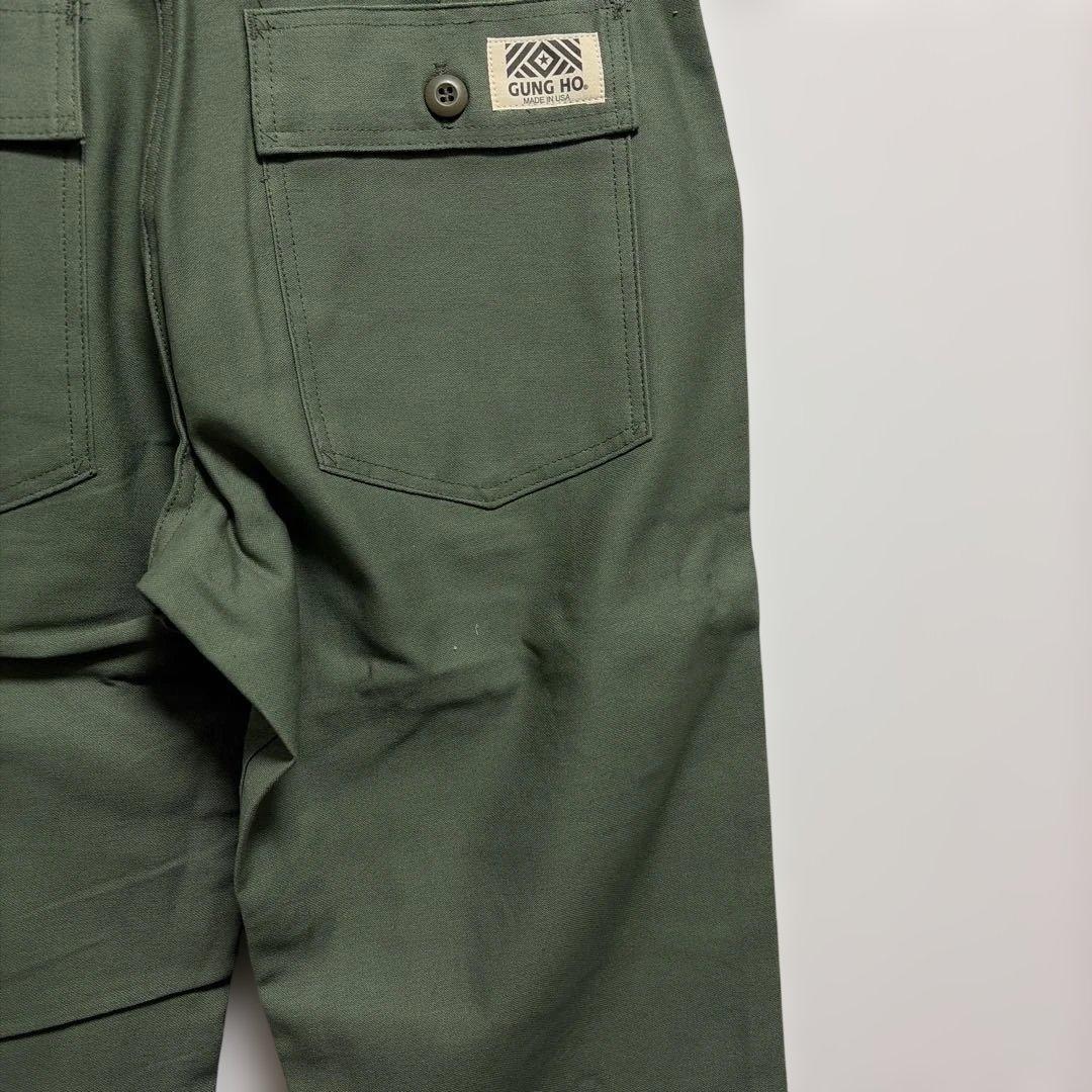【未使用USA製】旧タグGUNG HOベイカーパンツ　バックサテンW32L32