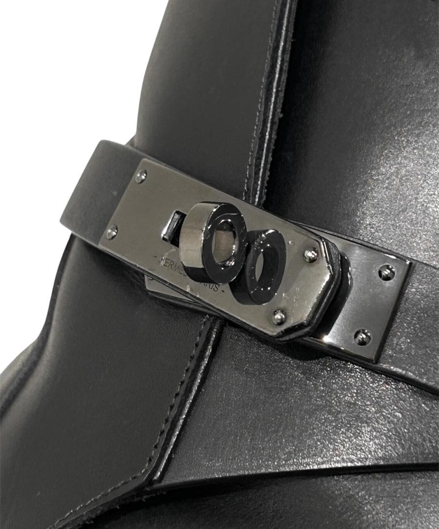 ソーブラック ケリーバックル HERMES ブーツ 《ヴェオ》 40.5
