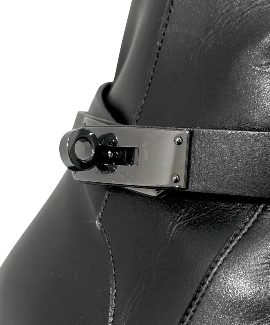 ソーブラック ケリーバックル HERMES ブーツ 《ヴェオ》 40.5