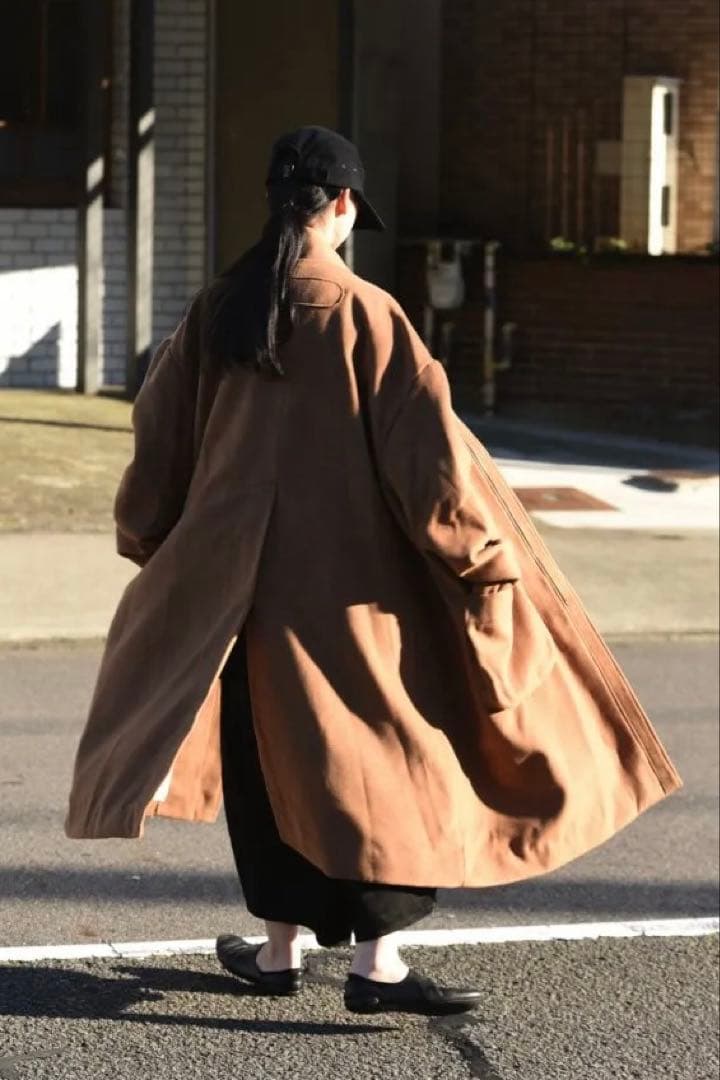 【19AW VOAAOV メルトンビッグコート キャメル】