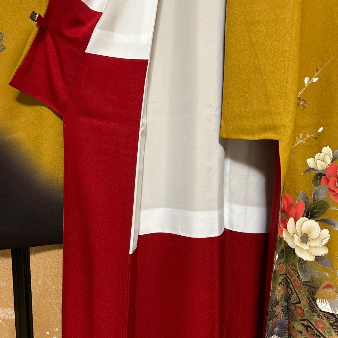 正絹 振袖 長襦袢 セット 辛子色　成人式