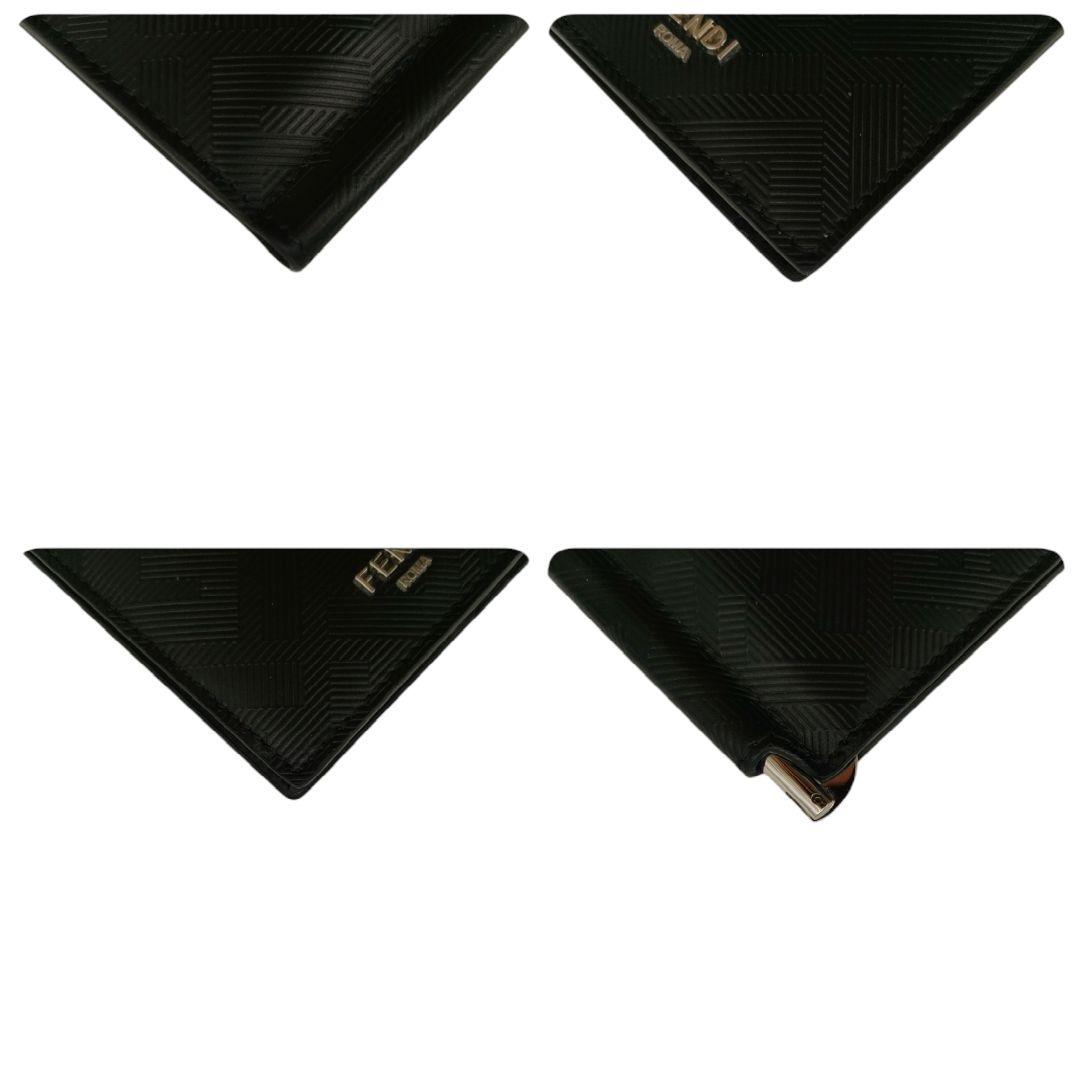 FENDI　フェンディ　マネークリップ　シャドー　ズッカ　ブラック　レザー