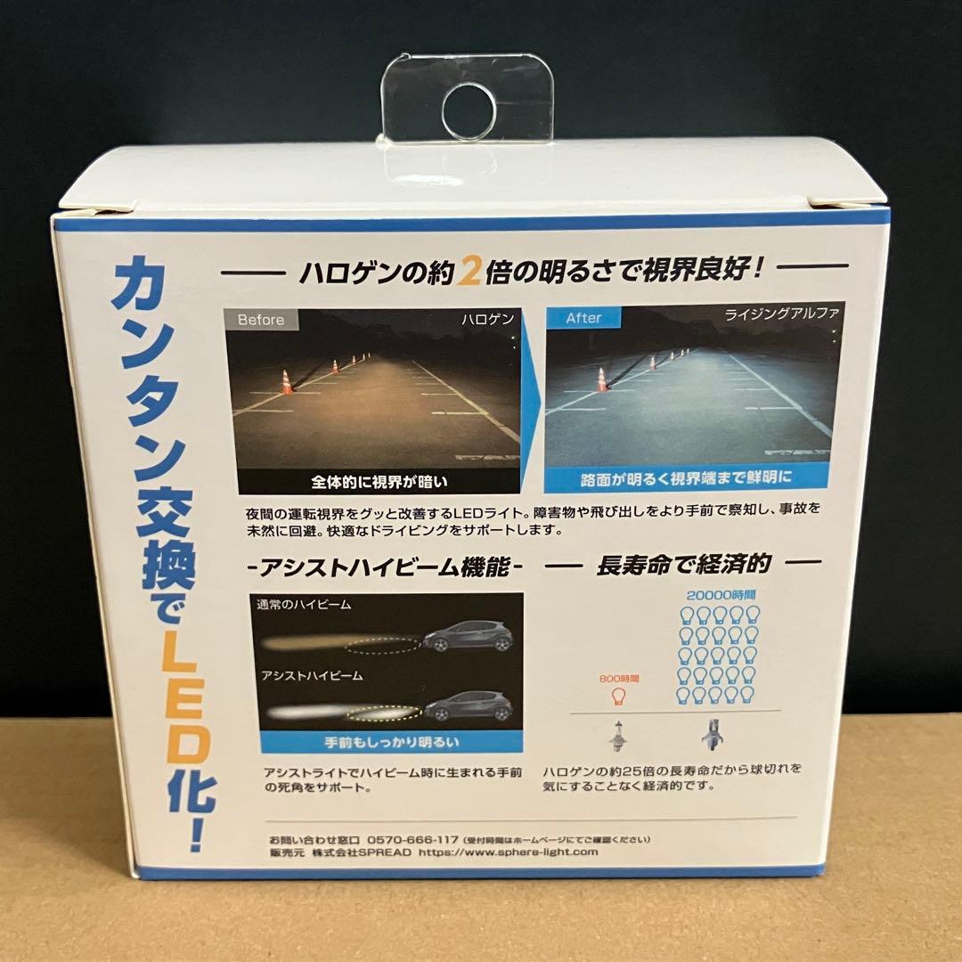 スフィアライト H19 LED 6000Kライジングアルファ 新品