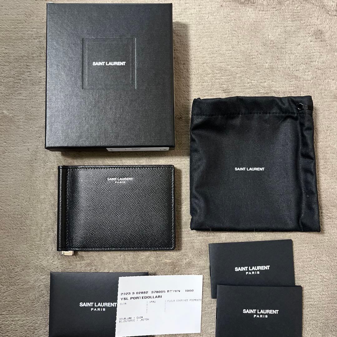 美品SAINT LAURENT ブラック マネークリップ
