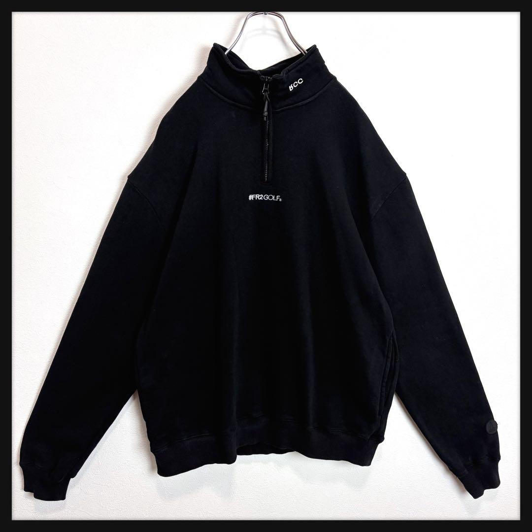 【即完売モデル】FR2 ゴルフ サークルロゴ 刺繍ロゴ ハーフジップスウェット