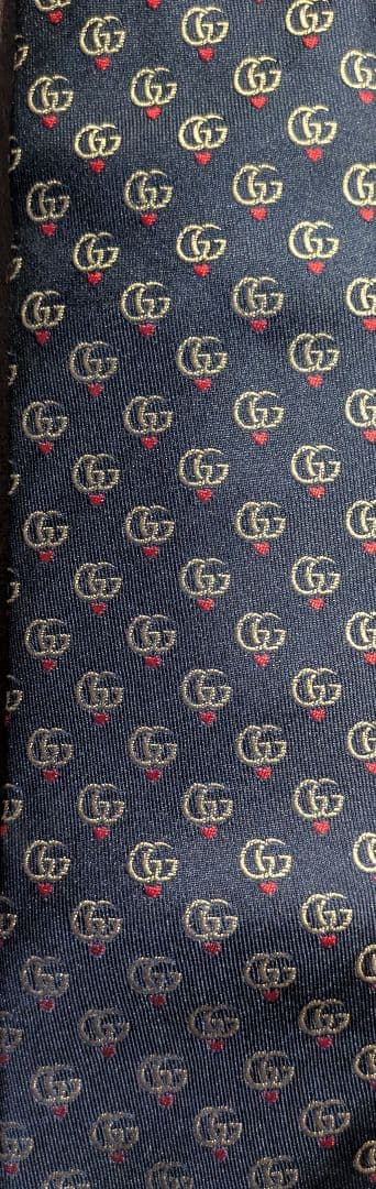 ritsunowa GUCCI グッチ ネクタイ ネイビー GGロゴ