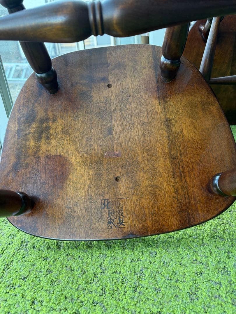 北海道民芸家具 ウィンザーチェア 2脚　無垢材 ダイニングチェア ビンテージ