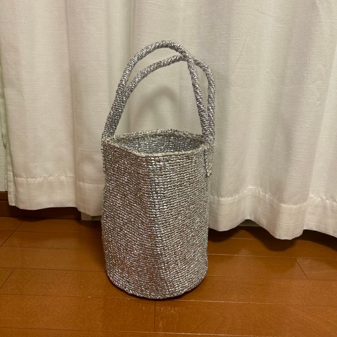 RECTANGLE シルバー バスケット スモールショルダー