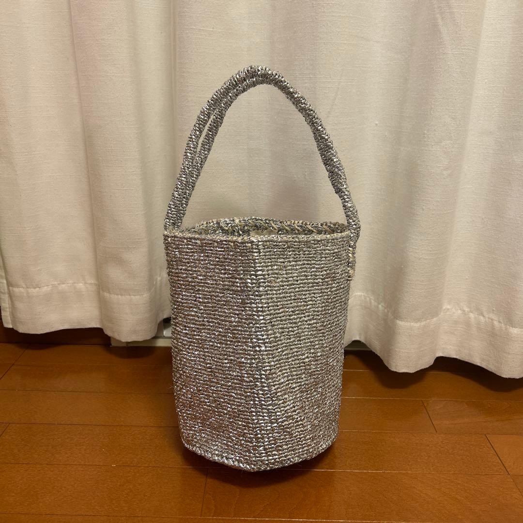 RECTANGLE シルバー バスケット スモールショルダー