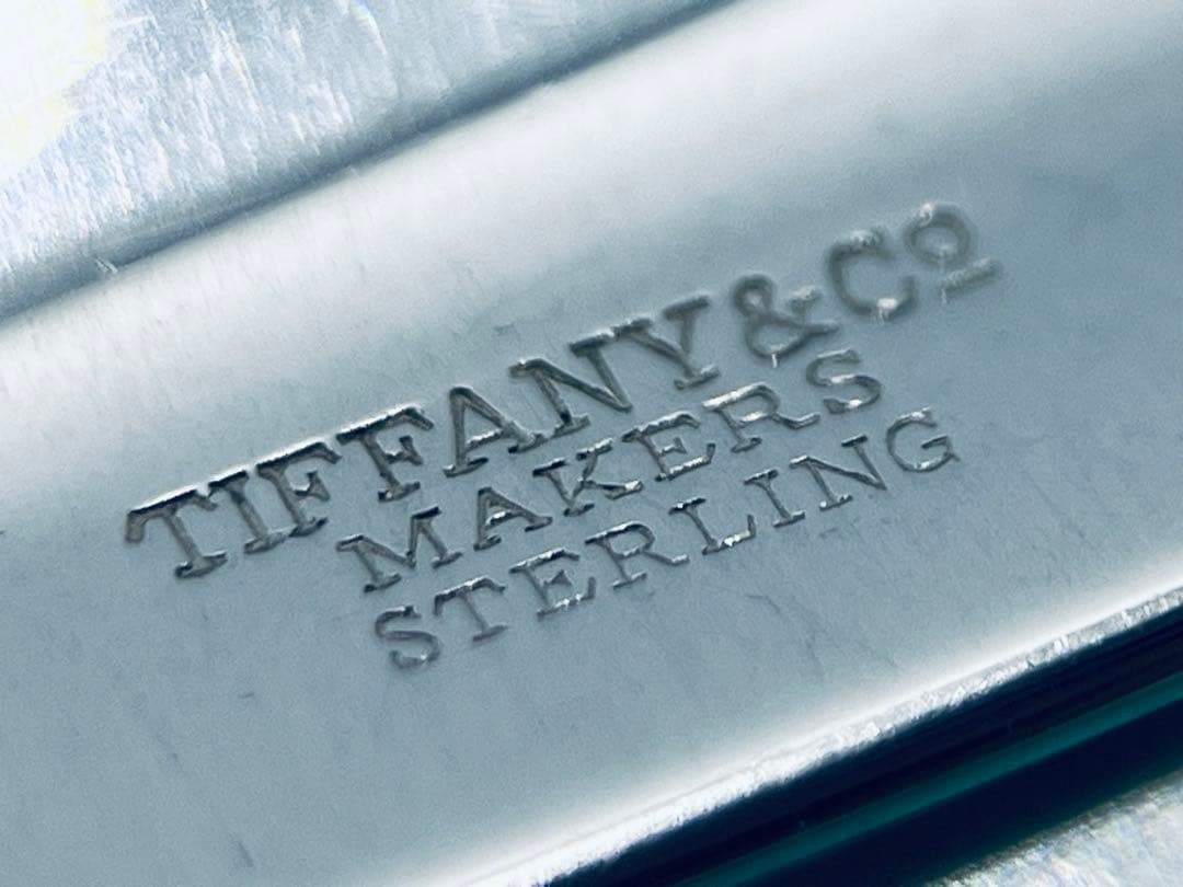 h891 希少　美品　ティファニー　メーカーズ　クロコ　マネークリップ　925