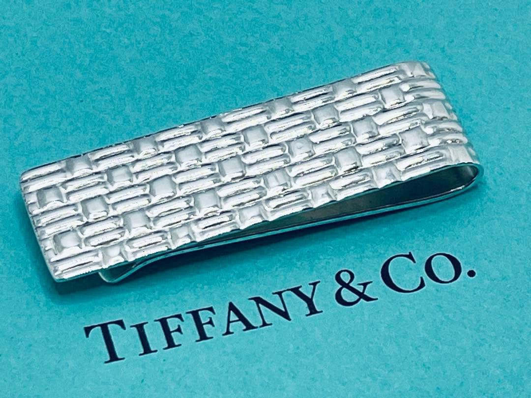 h891 希少　美品　ティファニー　メーカーズ　クロコ　マネークリップ　925