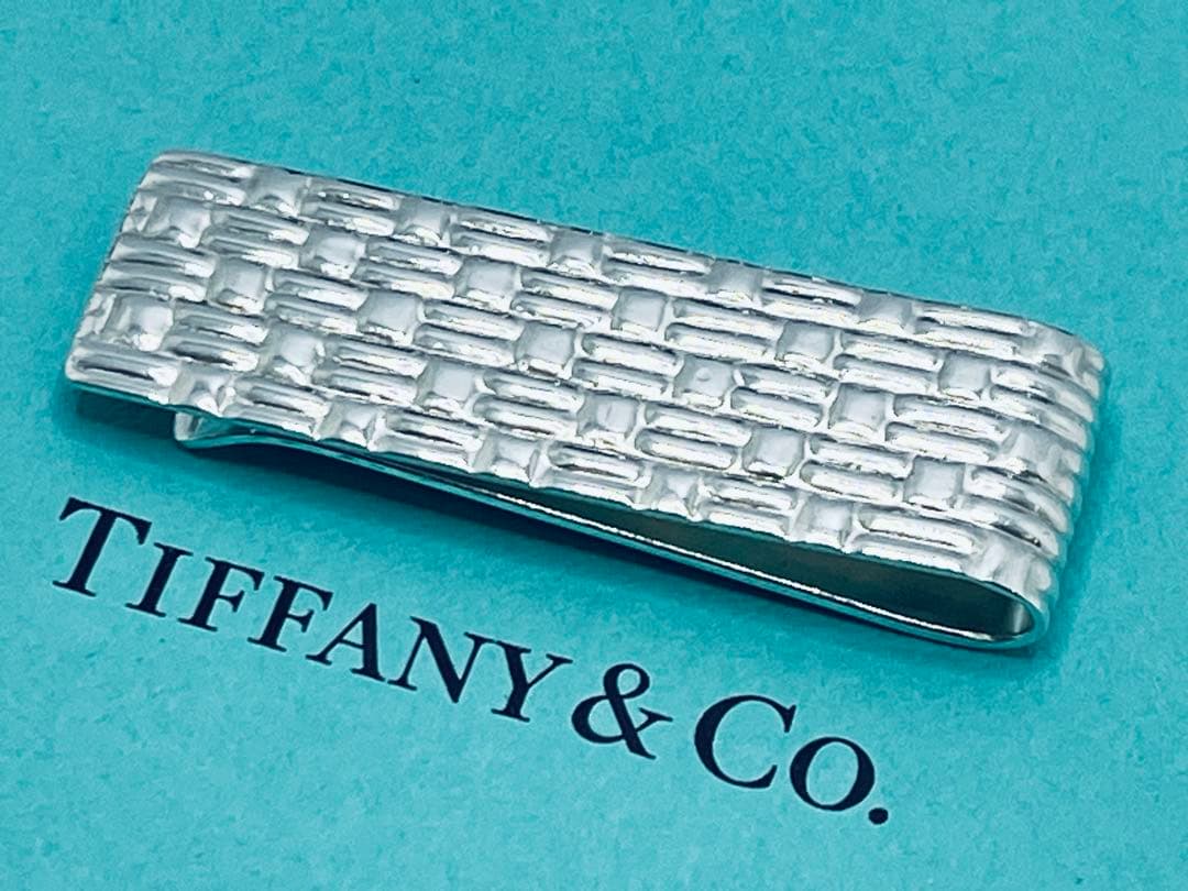 h891 希少　美品　ティファニー　メーカーズ　クロコ　マネークリップ　925