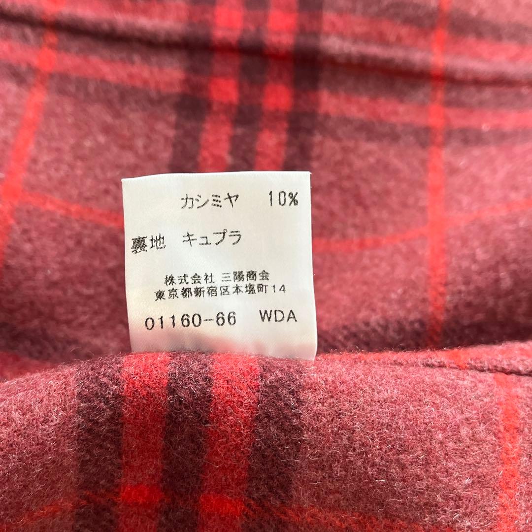 バーバリーロンドン カシミヤ チェスターコート チェック　40