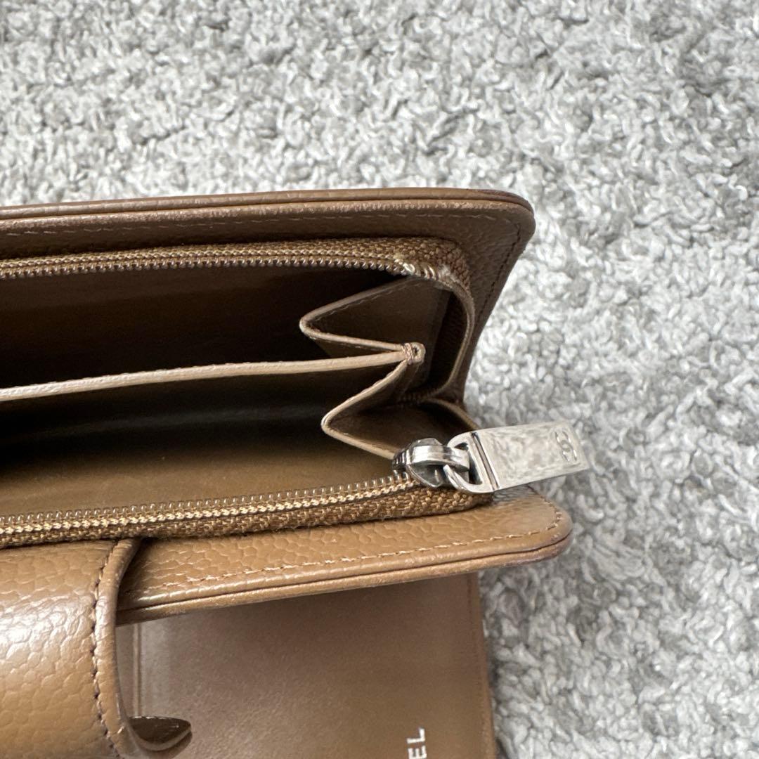 【訳あり】ファスナー壊れ　CHANEL シャネル　財布　キャビアスキン