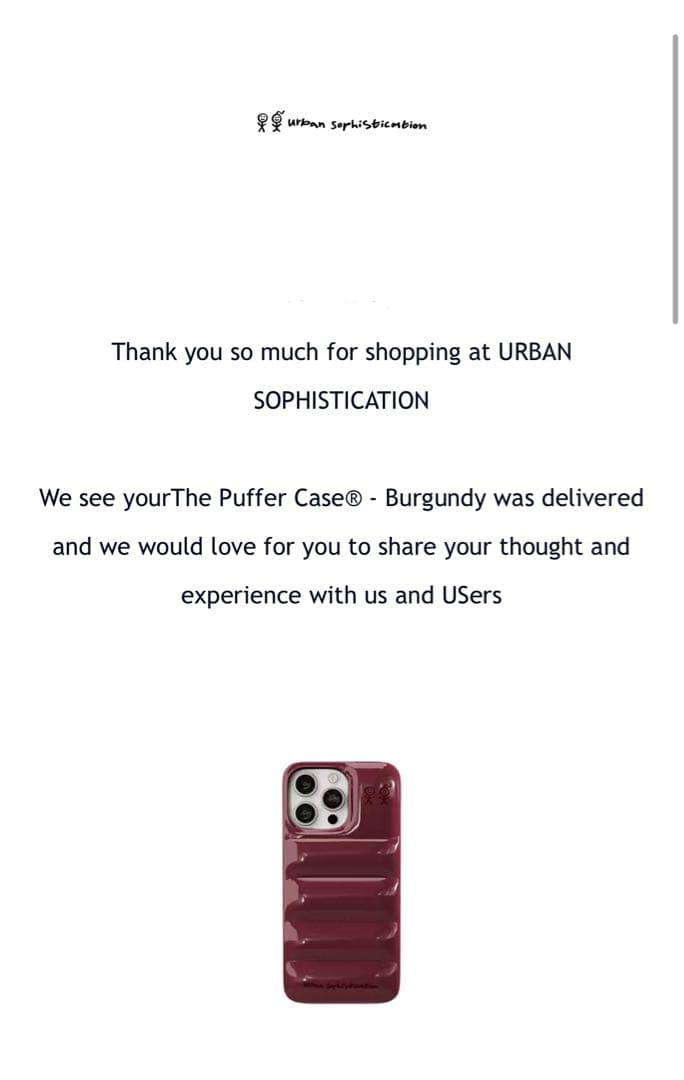 URBAN SOPHISTICATION パファーケース バーガンディ