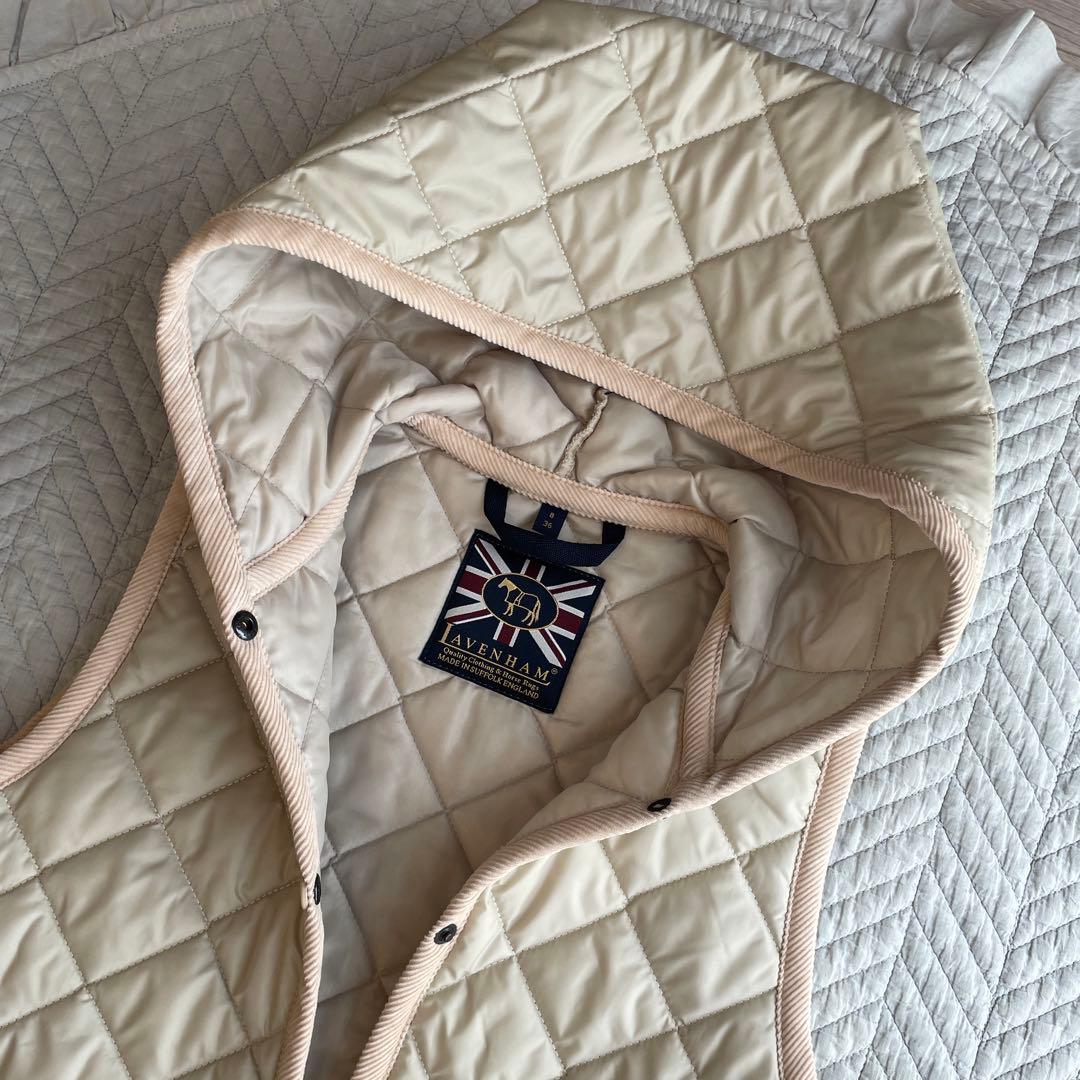 美品♡ LAVENHAM ラベンハム　キルティング　ベスト　ベージュ　フード
