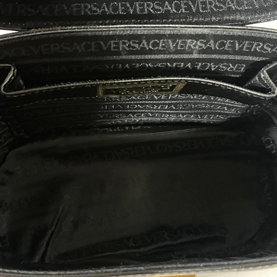 極美品 ヴェルサーチ サンバースト バニティバッグ ブラック ゴールド