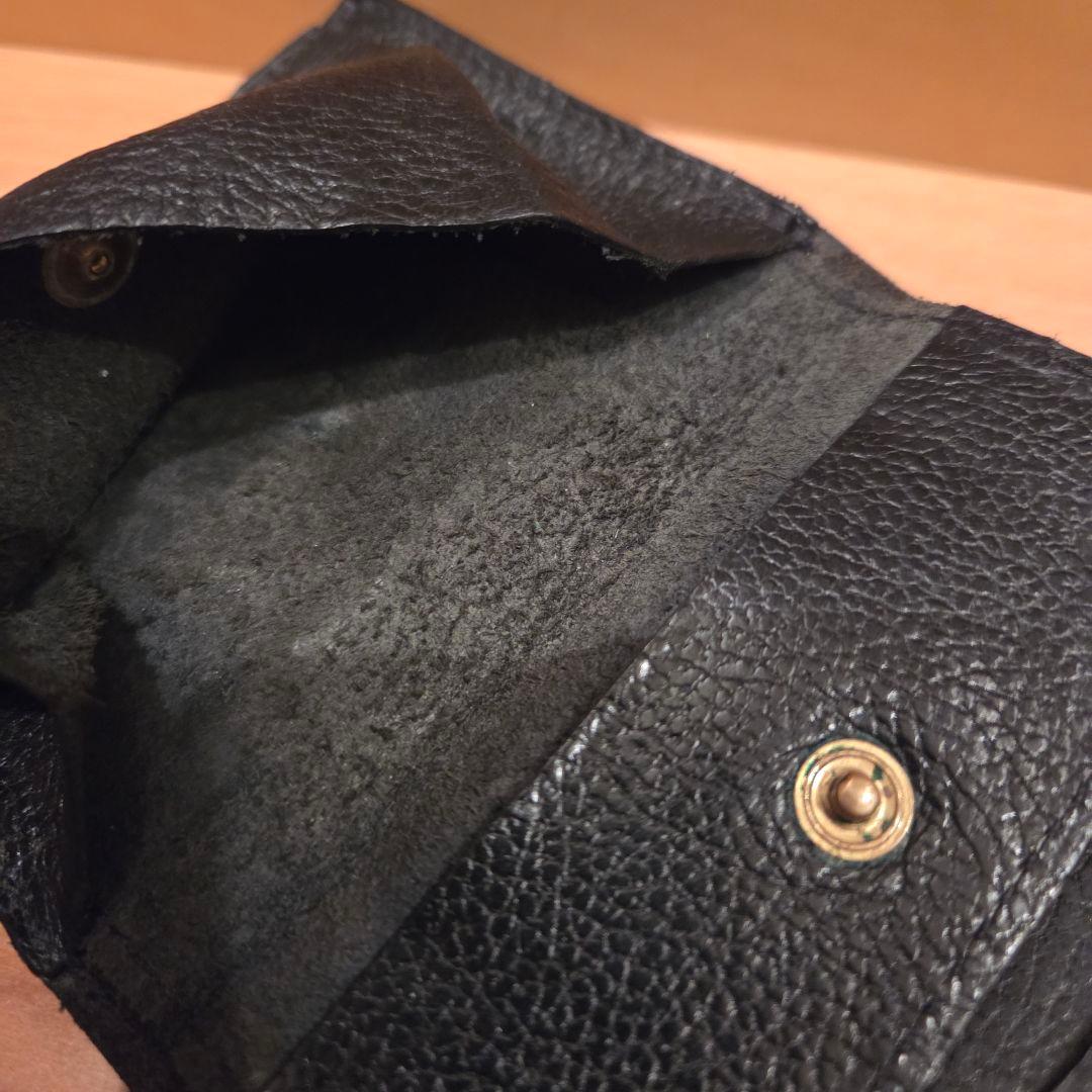 希少 イルビゾンテ 二つ折り財布 黒 レザー 金ボタン 多機能 大人気