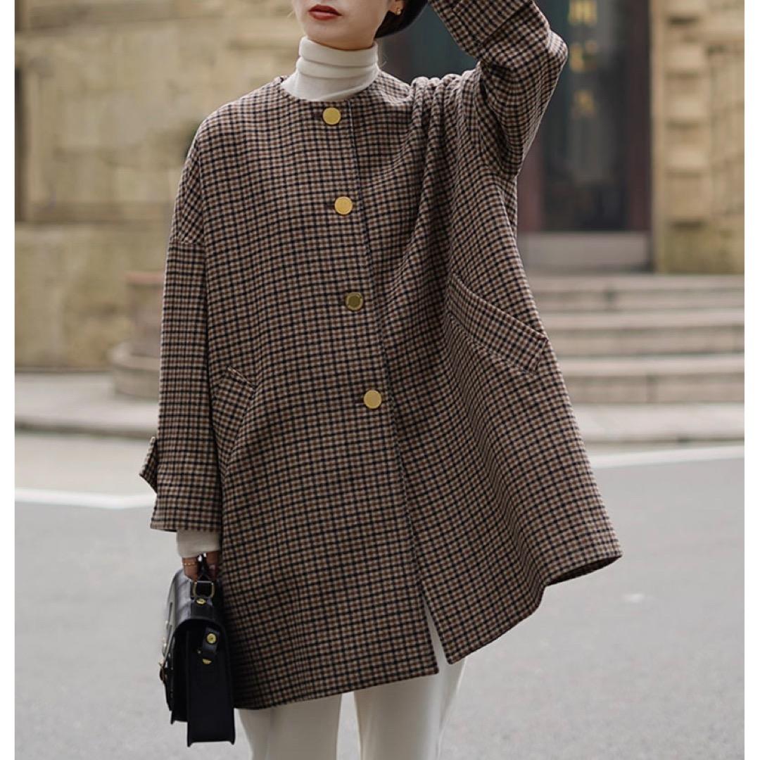 美品 トラディショナルウェザーウェア 24AW マールトン ノーカラー コート