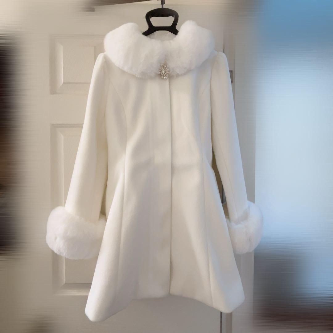 evelyn ビジューコート　2025 オフホワイト　S