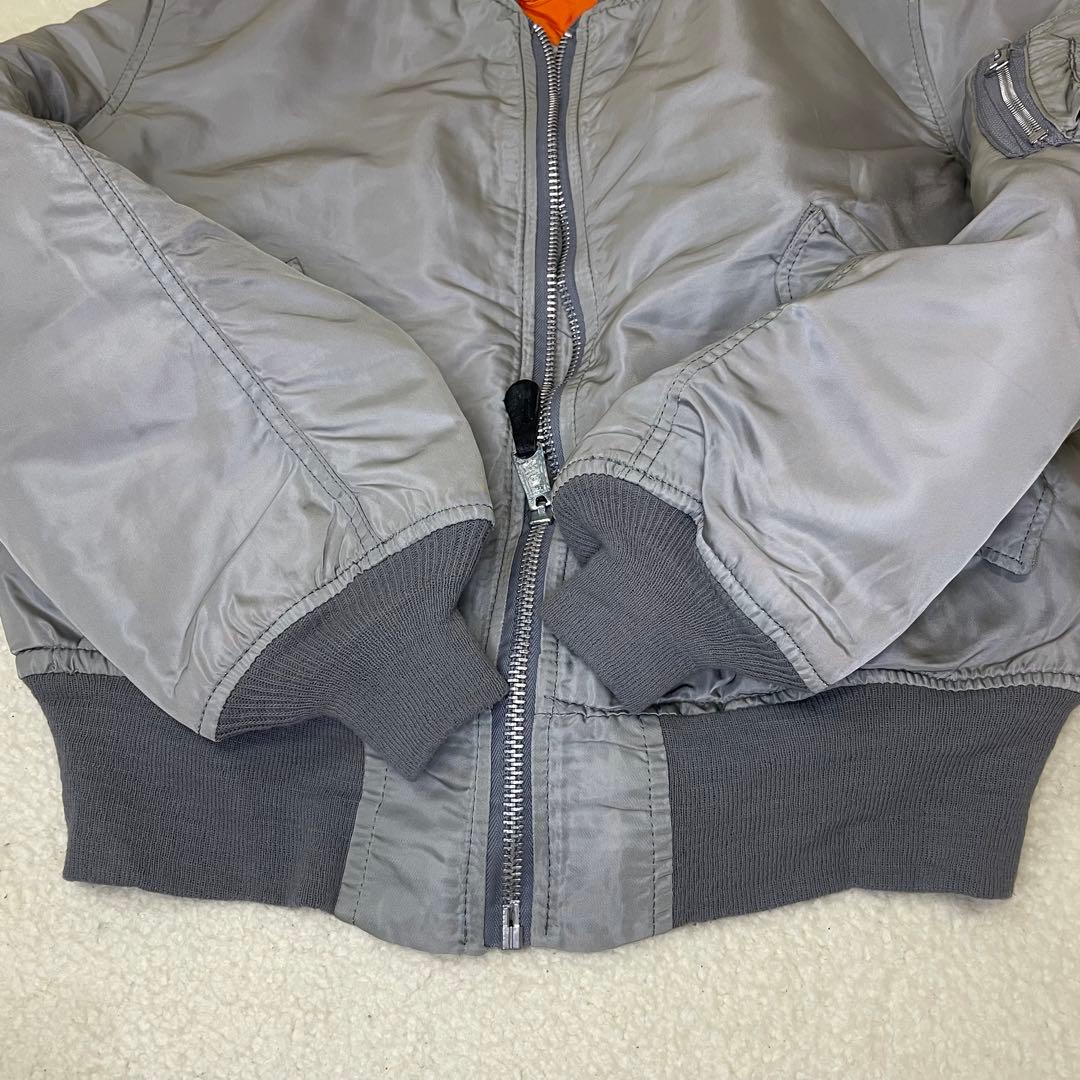 ALPHA アルファ MA-1 フライトジャケット USA M 90s グレー