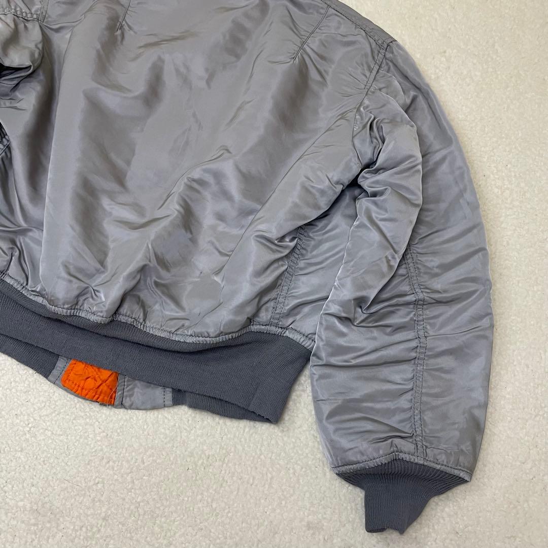 ALPHA アルファ MA-1 フライトジャケット USA M 90s グレー