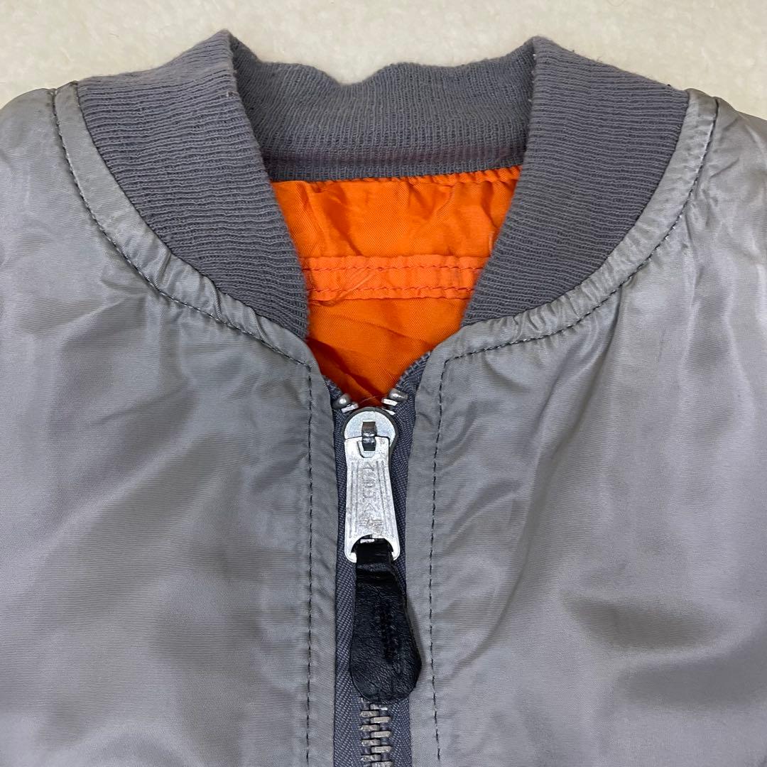 ALPHA アルファ MA-1 フライトジャケット USA M 90s グレー