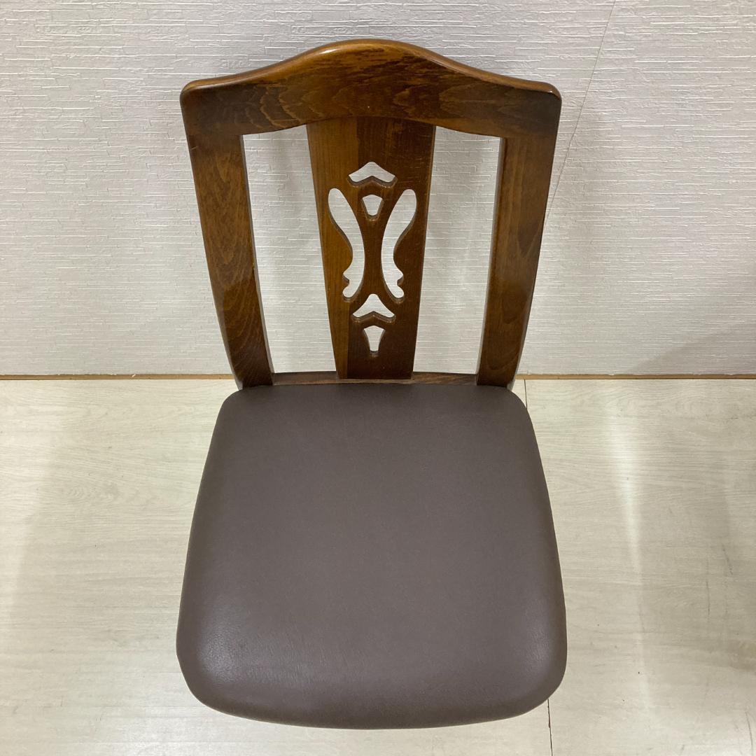 【カリモク】コロニアル　透かし彫り　ダイニングチェア　椅子　２脚セット　A