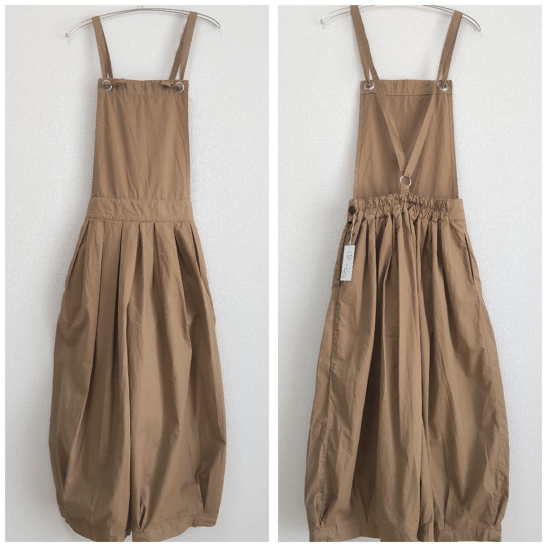 HARVESTY　新品　サーカスエプロン　サロペットキュロット　ベージュ　日本製