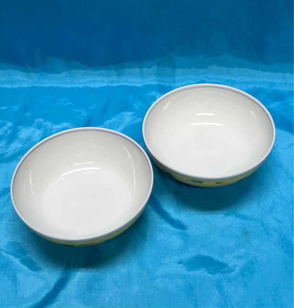 ぶ*い様 皇室御用達　深川製磁　竜鳳凰錦手黄地お茶碗　2個セット