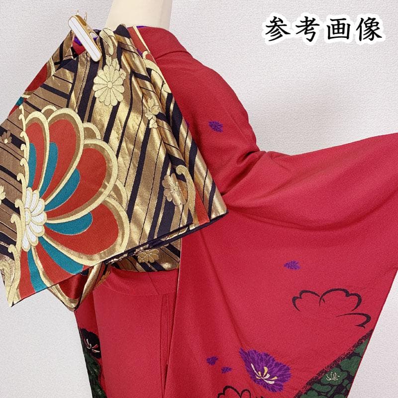 510z24☆人気！振袖 身幅広め 高身長 モダン 金駒刺繍☆美品 成人式結婚式