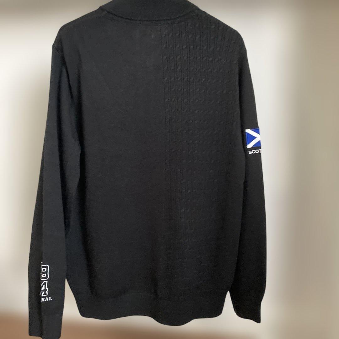 【新品】Admiral ゴルフメンズジップアップセーター ブラック Lサイズ防寒