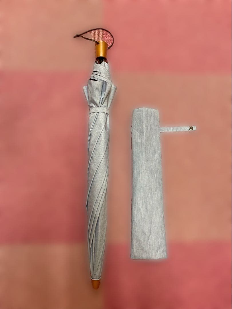 サンバリア100 折りたたみ日傘 2段折 大判 フロスト ブルー