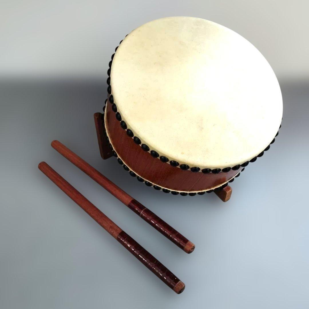 和太鼓　平太鼓　バチ・台付きセット　φ27cm 中サイズ　太鼓達人