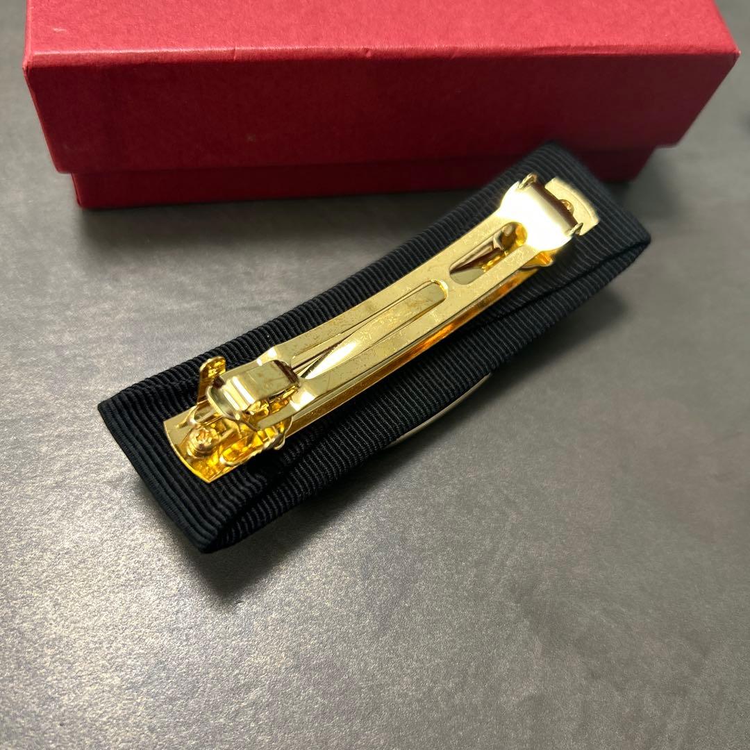 Salvatore Ferragamo ブラックリボン　フェラガモ　バレッタ