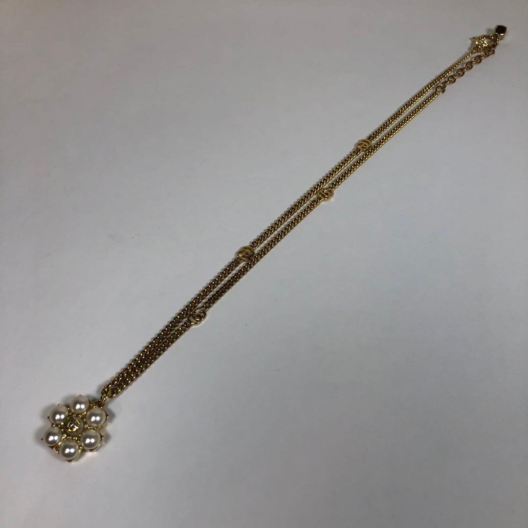 ◆美品◆ GUCCI パール ネックレス ゴールド パール ダブルG