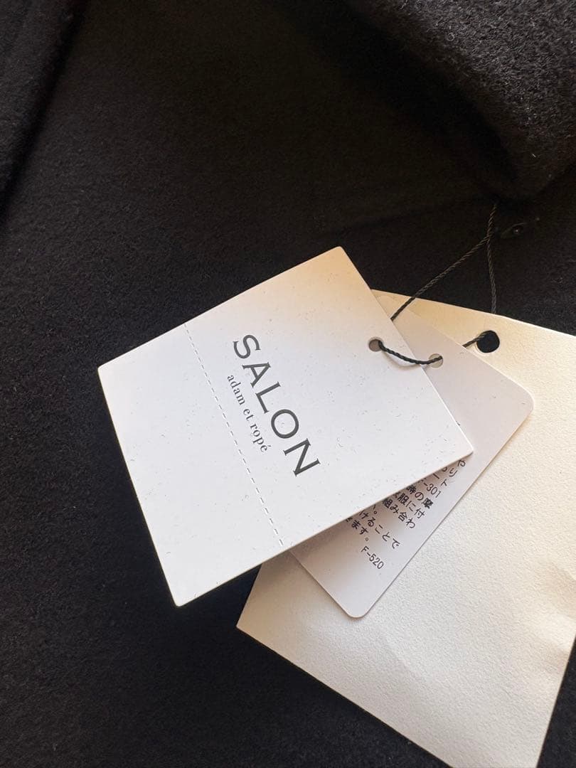 新品　SALON adam et ropé MANTECOウールPコート 黒