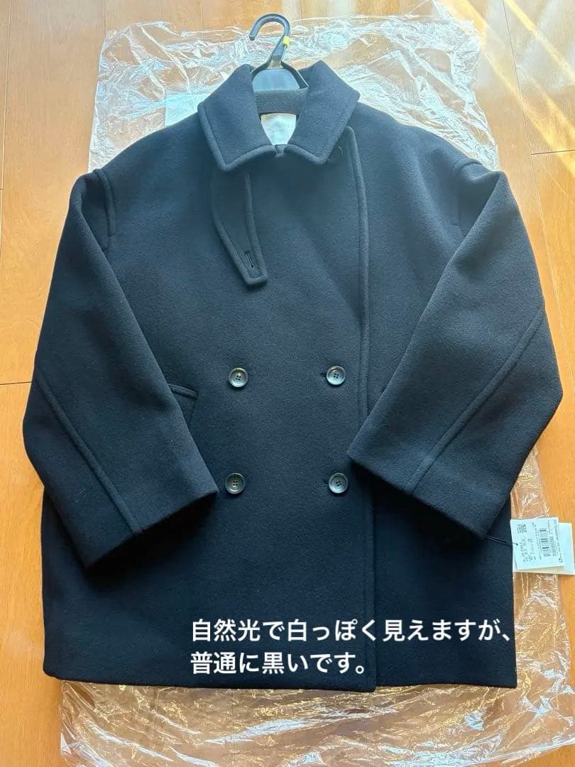 新品　SALON adam et ropé MANTECOウールPコート 黒