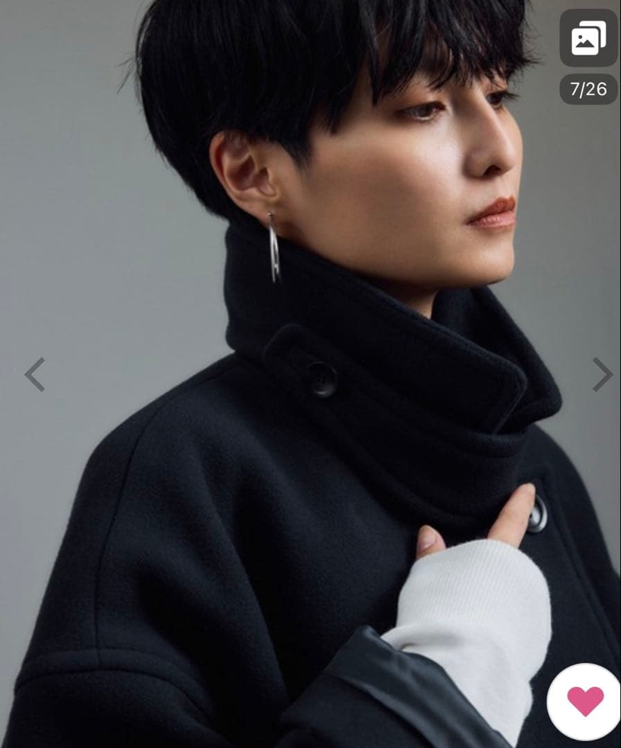 新品　SALON adam et ropé MANTECOウールPコート 黒