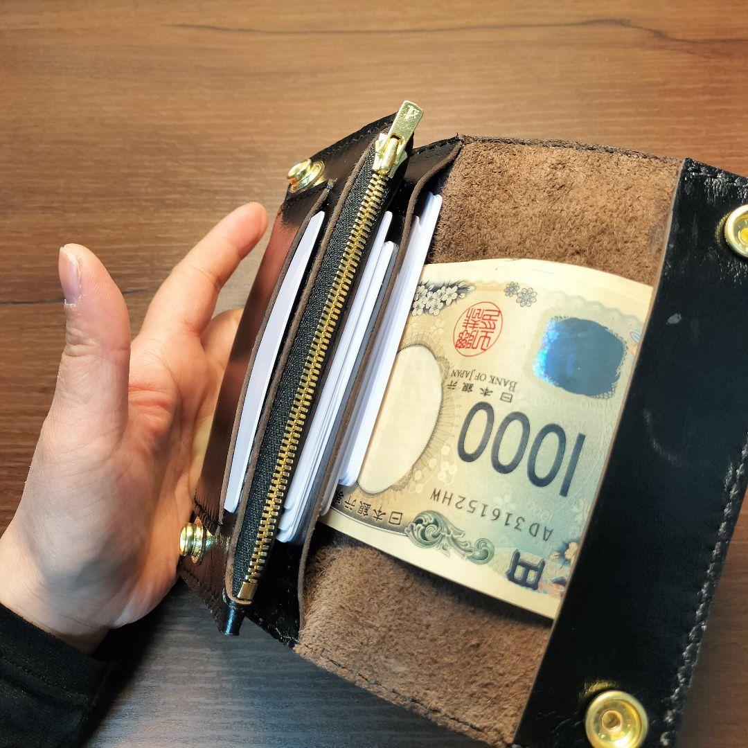 茶芯　馬革　ホースレザー　トラッカーウォレット