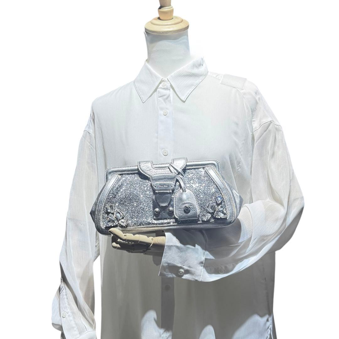 バッグ Miu Miu Sequin CrystalClutchBag Y2K Glam