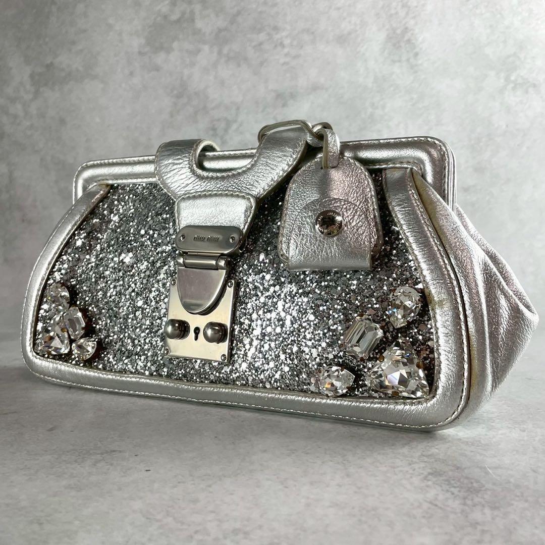 バッグ Miu Miu Sequin CrystalClutchBag Y2K Glam