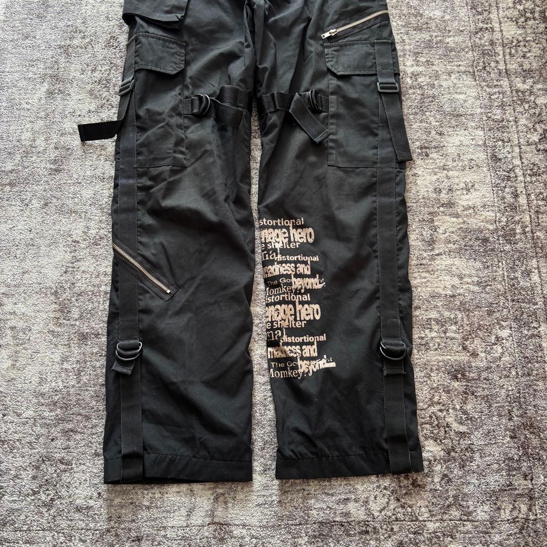 00s archive ボンテージ カーゴパンツ 英字 お兄系 変形 ギミック