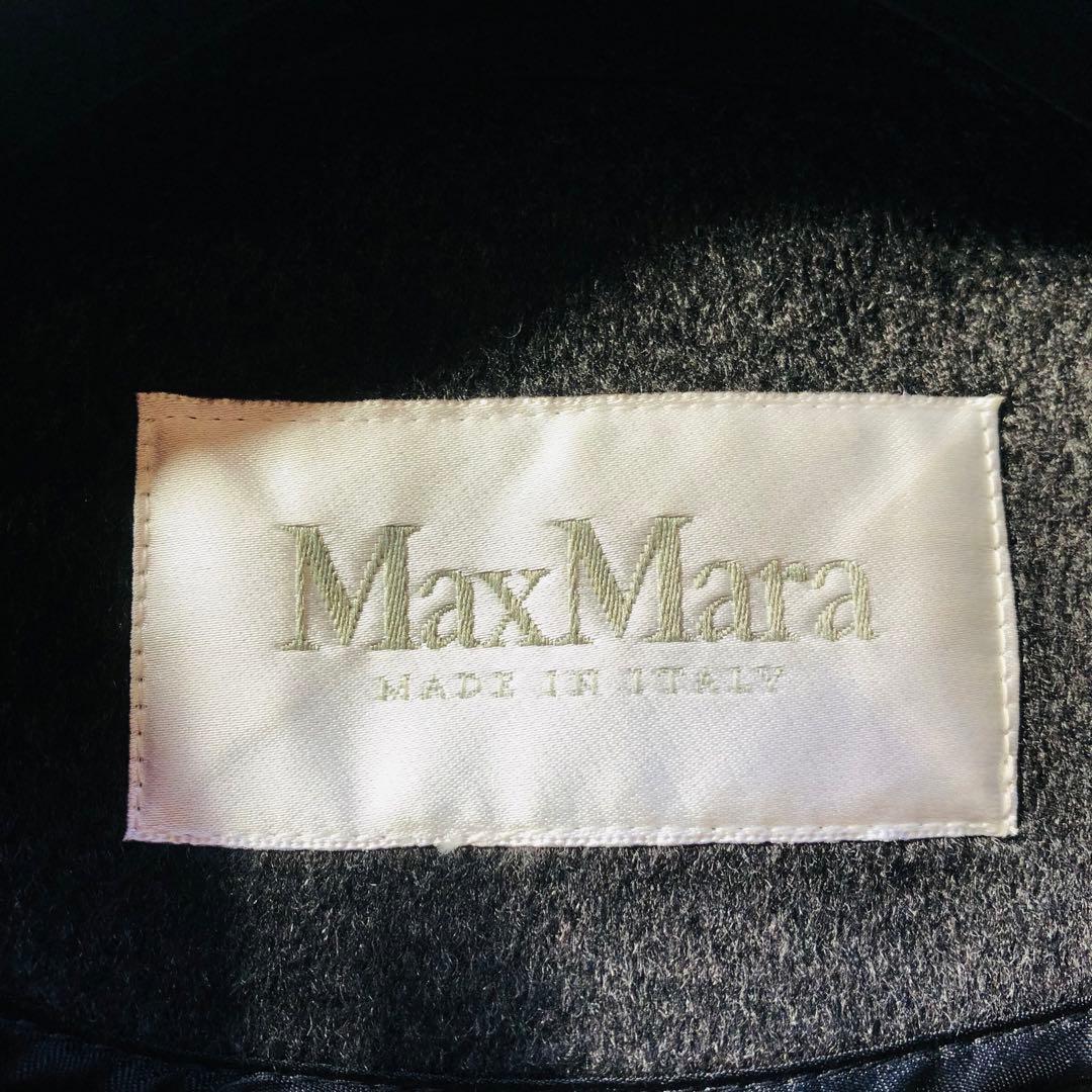 美品✨マックスマーラ ベルテッドコート 女優襟 2WAYダークグレー 36