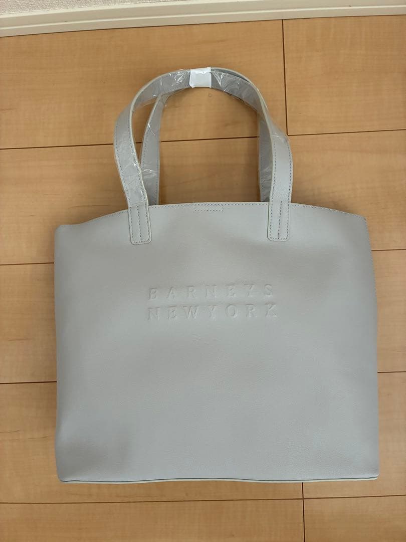 BARNEYS NEW YORK ロゴトートバッグ (M) グレー