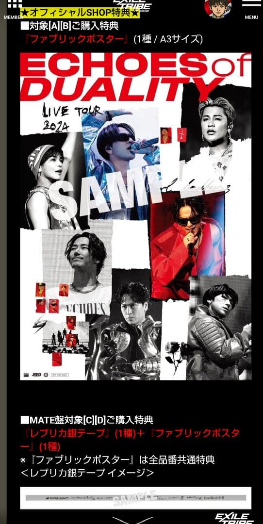 三代目JSB ”ECHOES OF DUALITY“ DVD CD